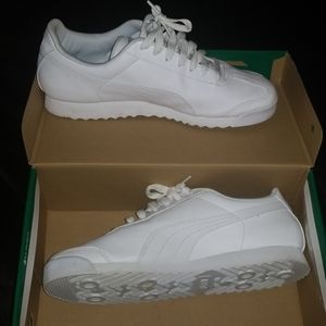 Puma Shoes - Puma Roma Triple White with OB Puma Shoes - Puma Roma Triple White with OB